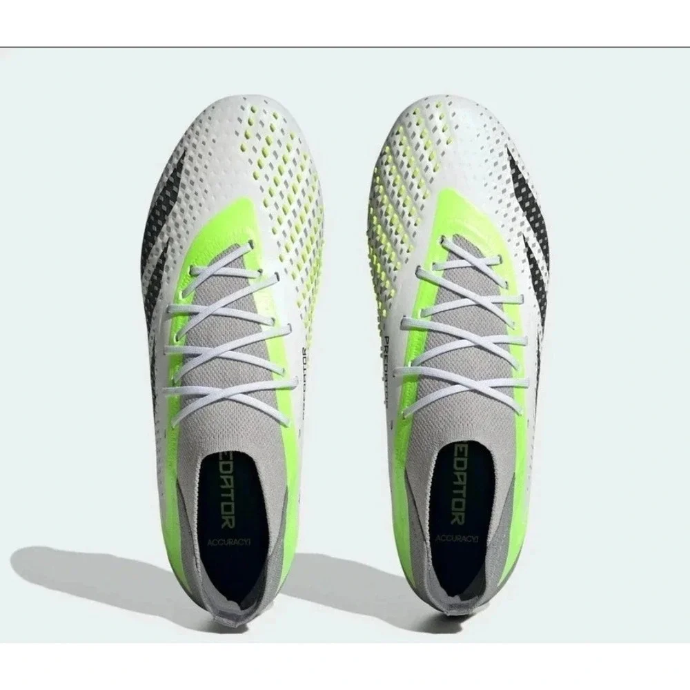 adidas Predator .1 FG Soccer‎ Cleats White Green Black GZ0035 Size M6.5/ W7.5